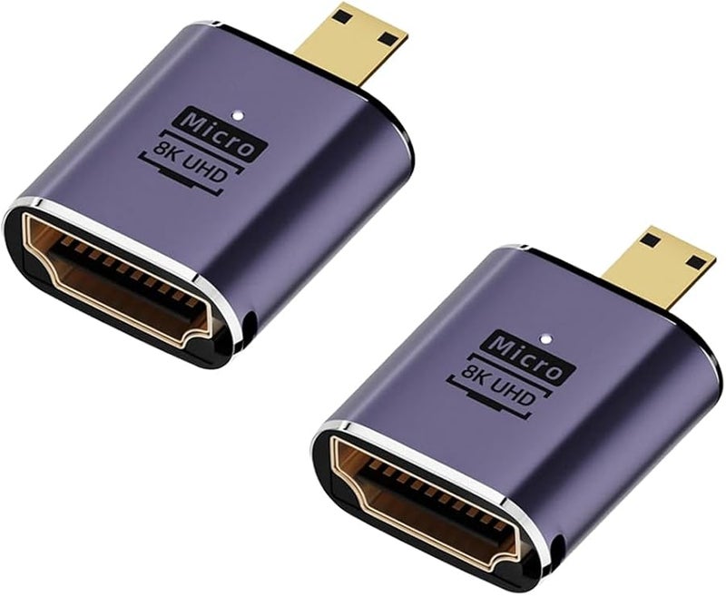 2 Pack 8K HDMI Micro Adapter for Camera HDTV Monitor Easy to Use - Image 1